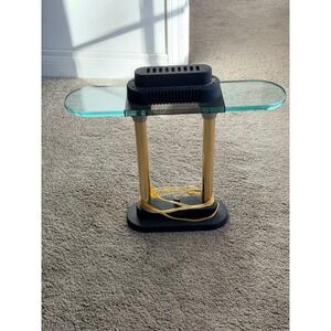 Globe Postmodern Halogen Desk Lamp Brass Glass Memphis Style Vintage Lighting‎